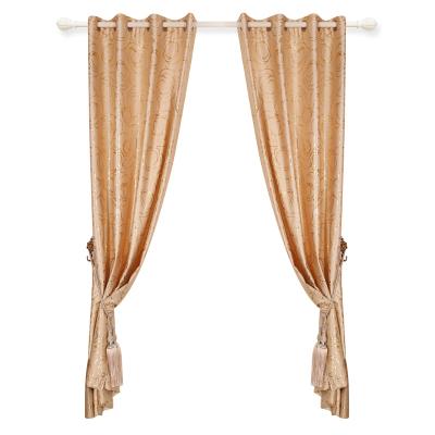 China Fire Retardant Luxury Assembled Living Room Embossed Curtain Foiled Drape Glory Home for sale