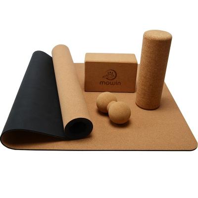 China New Design Factory Price 4mm Thickness Eco - Friendly Cork Yoga Mat For Woman for sale