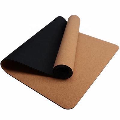 China Yoga Exercises 2021 Hot Sale Foldable Customized Cheap Natural Rubber Cork Yoga Mat for sale