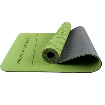 China Wholesale Non Slip Cheap Price Non Slip Single Layer 6mm Thickness Strip Yoga Mat for sale