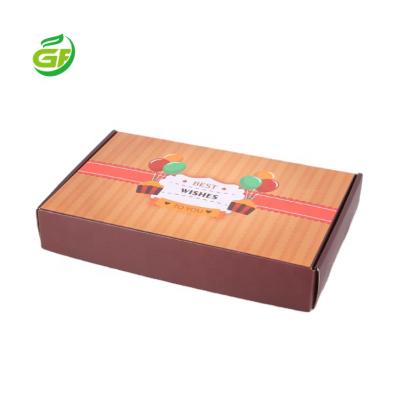 China Recycled Materials Custom Printing Collapsible Chocolate Box Corrugated Cosmetic Gift Box Packaging Cardboard Courier Shipping Listing Box For Dessert for sale