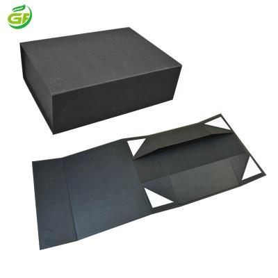 China Recycled Materials White Clamshell Folding Box Fin Lid Packaging Cardboard Bespoke Black Magnetic Closure EVA Custom Gift Box Customized Ribbon for sale