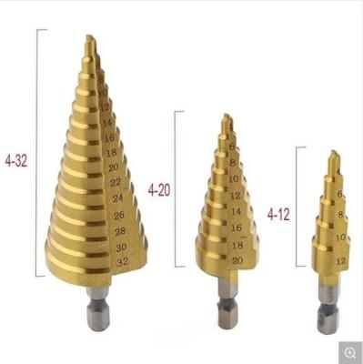 China 2021 Metal Drilling Factory 3PCS HSS Step Drill Bit Set Quick Change Hex Shank Cutting Tool For Wooking for sale