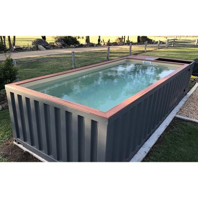 China Hot Selling Waterproof/Fireproof/Anticorrosive Design 20ft Swimming Pool Waterproof 40ft Customized Prefab Container Pool For Residential Home for sale