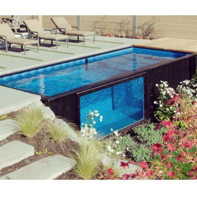 China New Waterproof/Fireproof/Anticorrosive Easy Assemble 20ft Container Swimming Pool Outdoor Prefab 40ft Detachable Swimming Pool For Hotel for sale