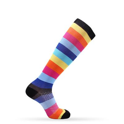 China XZ Antibacterial Sports Running Stripe Soccer Socks Fitness Compression Socks Wholesale for sale