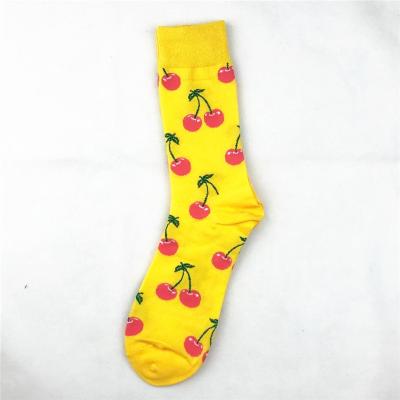 China XZ fruit series men's and women's antibacterial stockings spring and summer popular men's long style cotton happy socks for sale