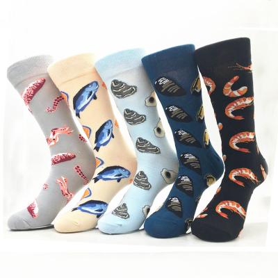 China Different XZ Seafood Arctic Shrimp Cotton Stockings Men And Women Popular Style Antibacterial Happy Socks for sale