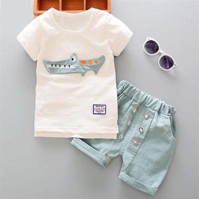 China Toddler Kids Clothes Eco-Friendly Baby Boy Outfits Cartoon Print Short Sleeve T-shirt Tops+Shorts Pants Sets 2018 New Summer Kids Clothing for sale