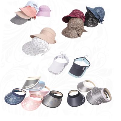 China Character Fashion Outside Summer Vacation Cloth Visor Hat Women's Multicolor Sun Shade Hat for sale