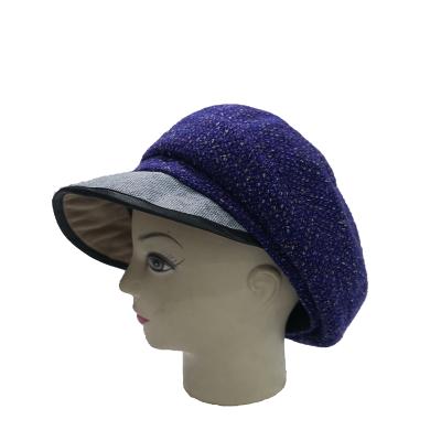 China breathable & Fashion Korean Beret Waterproof Beret Knitted Style Blue Warm Hats Knitted New Wool Winter Hats Beret for sale