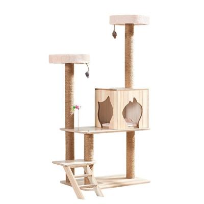 China New Logo and Size Wholesale Stocked Cat Scratching Tree Furniture from Cat Tree Climbing Tower Custom for sale