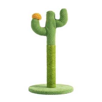 China Wholesale New Logo and Size Stocked Cat Scratching Tree Furniture Cat Tree Climbing Tower Custom Cactus for sale