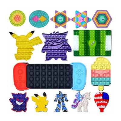 China Hot Selling Stress Reliever Bubble Wrap Bubble Snap Popping Silicone Sensory Push Wiggle Toy Set BWTGM005 for sale