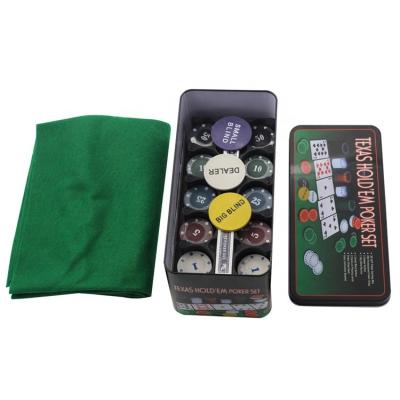 China Hot Selling Plastic and Paper Texas Hold Em Poker Adult Board Game Kids Gift Game Amusement Set for sale