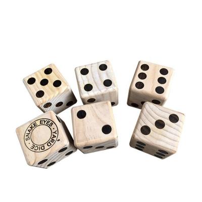 China Hot Selling Adult Kids Gift Customize Large Wooden Dice Outdoor Game Fun Wooden Game With Logo BWTWG008 for sale