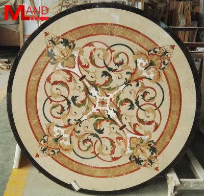 China Modern designs round waterjet marble medallions form floor marble carpet for sale