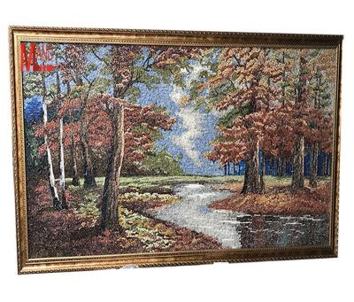 China Modern Fresh And Cozy Marble Mosaic Art Forest Marble Painting for sale