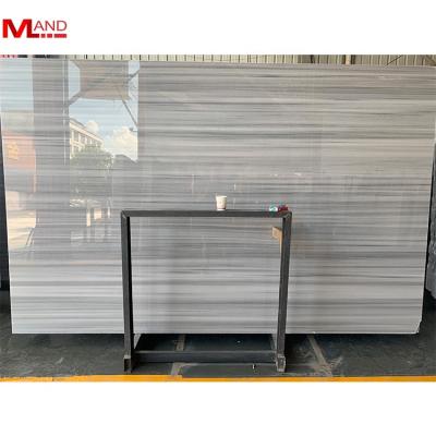 China Modern Wholesale Light Gray Marble With Veins Wholesale Gray Wooden Grain Marble Slab for sale