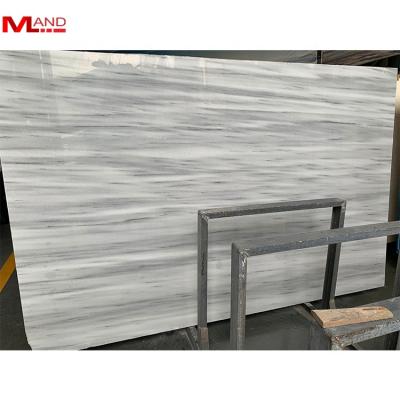 China Modern Wholesale Light Gray Marble With Veins Wholesale Gray Wood Yunfu Stone Grain Marble Tile for sale