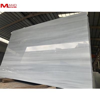 China Modern Wholesale Light Gray Marble With Veins Gray Wood Grain Cheap Marble Flooring for sale