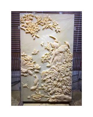 China Modern Stone Marble Carving Relief Marble Onyx Floral Design for sale