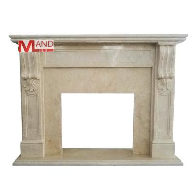 China Beautiful modern natural marble handmade fireplace for sale