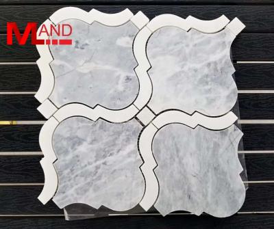 China Carrara Diy Modern Premium Marble White Marble Mosaic Size Cheap Mosaic Tile for sale