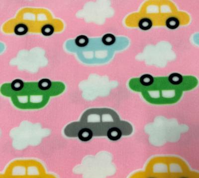 China Factory direct waterproof children's car cute printed design warp velvet super soft fabric for sleeping wear for sale