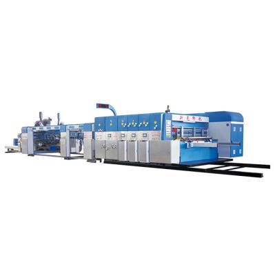 China Industrial Automatic Corrugated Package Printing Slotting Die Cutting Fold Pasting Machine Cardboard Machinery Corrugated Cardboard Box Making Machine for sale