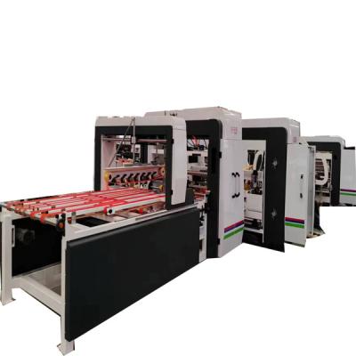 China Passed Automatic Double Servo Carton Box Machine High Capacity Double Carton Gluing And Stitching Machine And Stapler Machine for sale