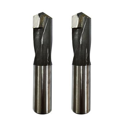 China CNC Turn Machine Wxsoon 2 Spiral Flute Welded Carbide-Tipped Drill Bit For Hardened Steel CNC Welding Tool for sale