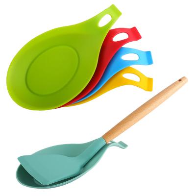 China TOONEW Eco-Friendly Kitchen Spoon Place Mat Silicone Placement Pad Silicone Spoon Pad Sustainable for sale