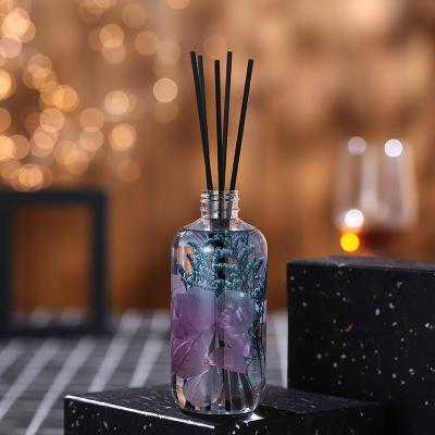 China Home Perfume Reed Diffuser With Flower Bottle 260ML Custom Eternal Home Viable Home Perfumed Air Freshener Flower Stick for sale