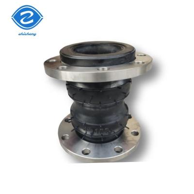 China Air Oil And Metal Neoprene Or Wear Resistant Epdm Expansion Compensating Bellows Flanged Double Sphere Rubber Expansion Joint for sale