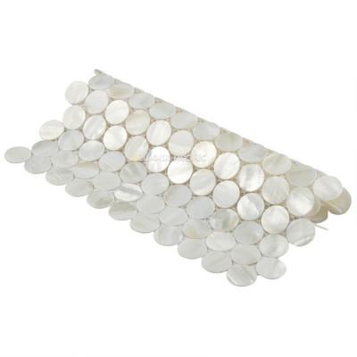 China Factory Manufacture Modern White Shell Natural Color Round Mosaic Tile Shell Mosaic Bathroom Mosaic Tile For Home Decoration for sale