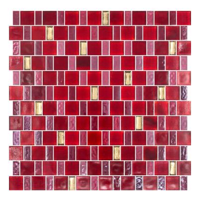 China Hot New Size Mosaic Glass Wall Partition Tile Modern Black Green Bathroom Kitchen Mosaic for sale