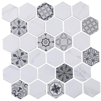 China CLASSIC Hexagonal Ceramic Kiln In White Mosaics Carrara Mosaic Wall And Floor Building Materials Tiles for sale