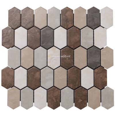 China CLASSIC Tile kiln in mosaic pattern wall and floor building materials tiles irregular rhombus mosaics for sale