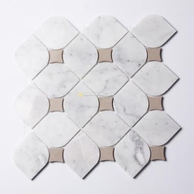 China CLASSIC Natural Marble Mosaic Stone Mosaic Wholesales Wholesales Foshan Gray White Simple Lightweight Luxury Building Floor Tiles for sale