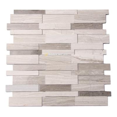 China CLASSIC Gray Stone grain natural wood decoration ceramic tile main sky and earth concave 3D and CONVEX mosaic for sale