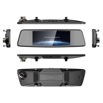 China Automotive night vision rearview mirror parking monitoring car dvr7 inch hd 1080p screen G-sensor car camera with dual lens mirror car dvr for sale