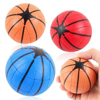 China Plastic Pan-new special-shaped rotating basketball Rubik's cube second order matte smooth fun simulation basketball toy for sale