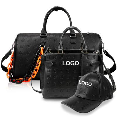 China Zipper Closure Bag One Main Femme 3 Pieces PU Tote Bag For Women Luxury Hat Bag Travel Tassel Leather Handbag Set for sale