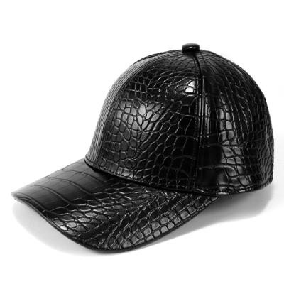 China COMMON Wholesale Crocodile Printing PU Baseball Cap Biker Trucker Outdoor Sports Leather Snapback Hats Fashion New Design Men Women Hats for sale