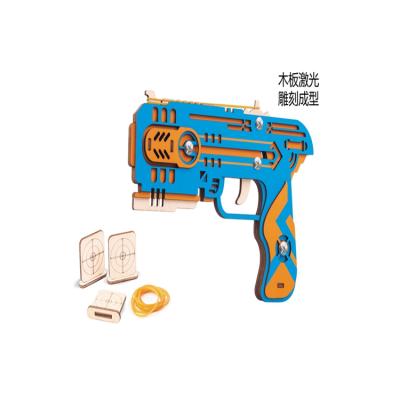 China Indoor Toys Cheap Assess Toy Gun Personality Pistol Rubber Wooden Band Toy Pistol Good Quality for sale