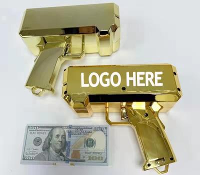 China Safe Piggy Bank Gold Gun Toy For Cash Money Shooting Game Toy Money Gun Super Birthday Toy for sale