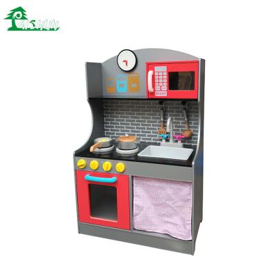 China Preschool Kids Play Set Modern Funny Children Pretend Food Cooking Wooden Kitchen Toy Play Baby Play Set for sale