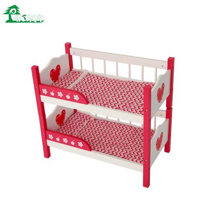 China Hot Selling Crafts Baby Red Crib Wooden Baby - Doll Bed for sale