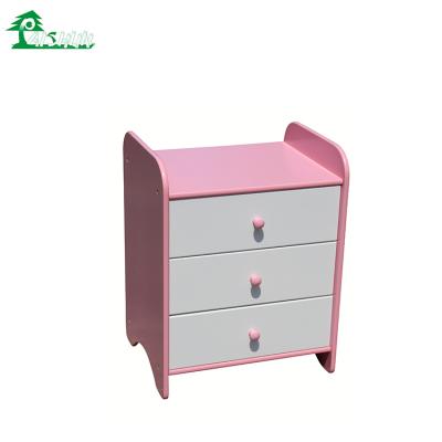 China PAISHUN Factory Eco-friendly Pink Wooden Kids Supply Cheap Bedside Table for sale